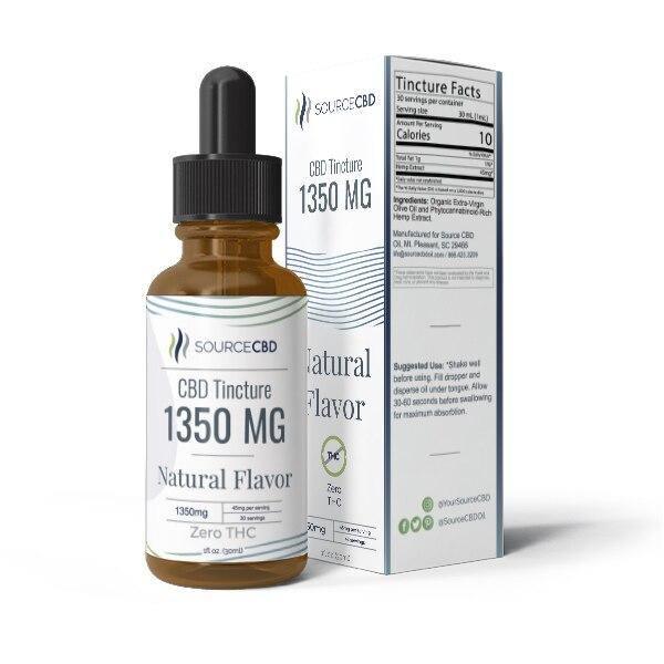 Natural Flavor CBD Oil Tincture Organic THC Free - SourceCBDOil