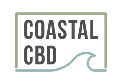 Coastal CBD logo with text and a wave design on a white background
