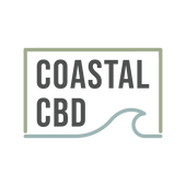 Coastal CBD logo with a wave design on a clear background
