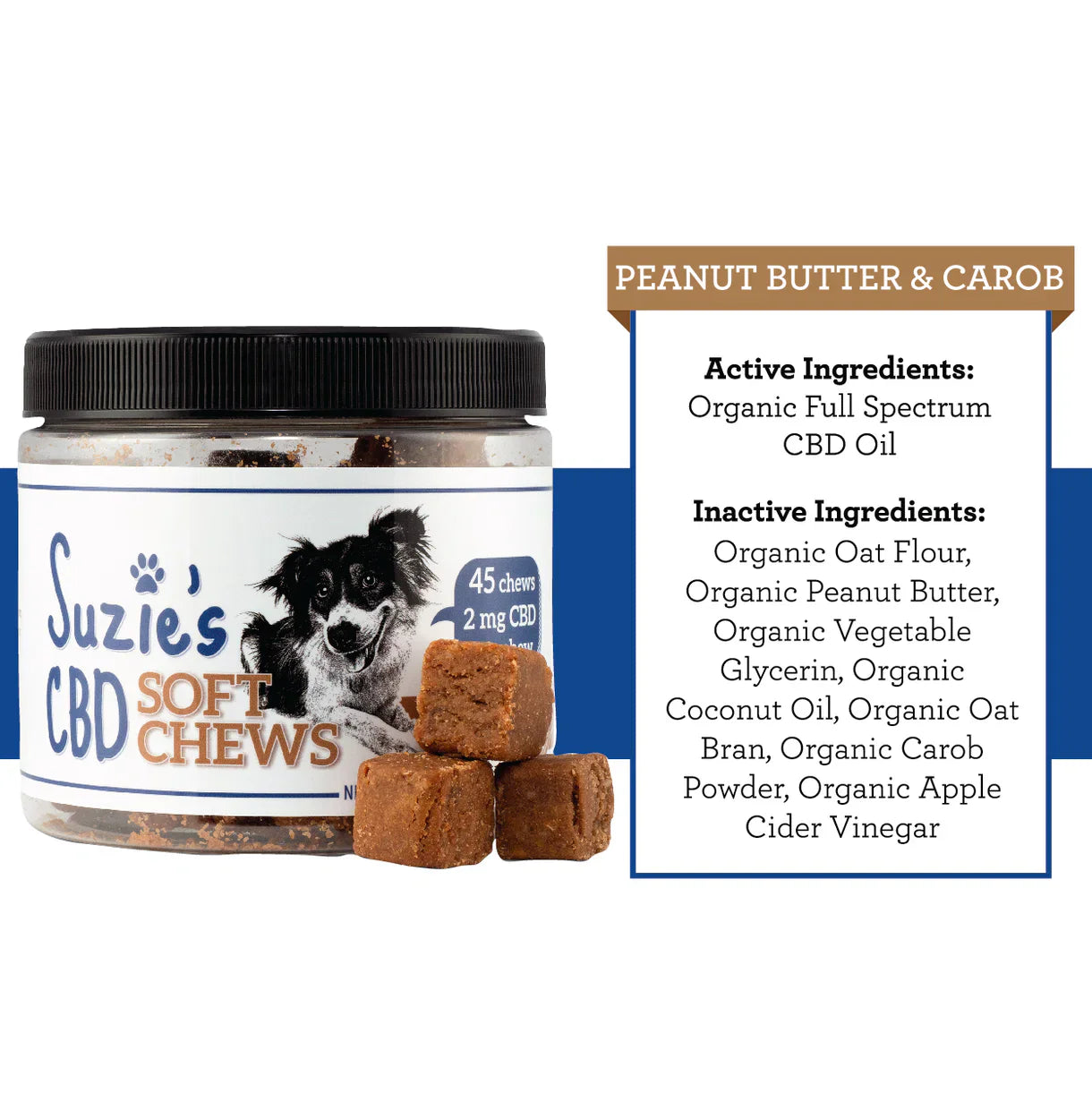 Suzie's CBD Dog Treats - Soft Chews 2mg