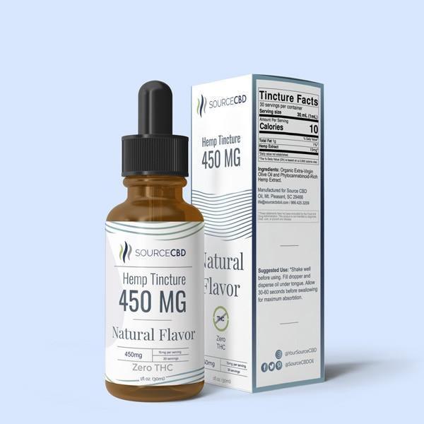 Natural Flavor CBD Oil Tincture Organic THC Free - SourceCBDOil